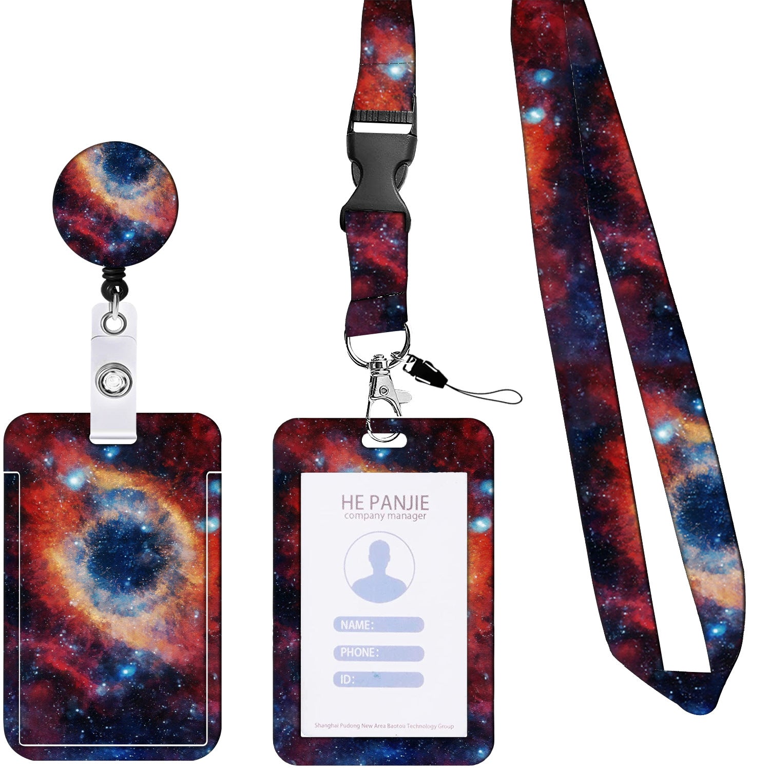 Wholesale Badge Reels Floral Cactus Leopard Starry Sky Butterfly Colorful Card Holder ABS Retractable Keychains